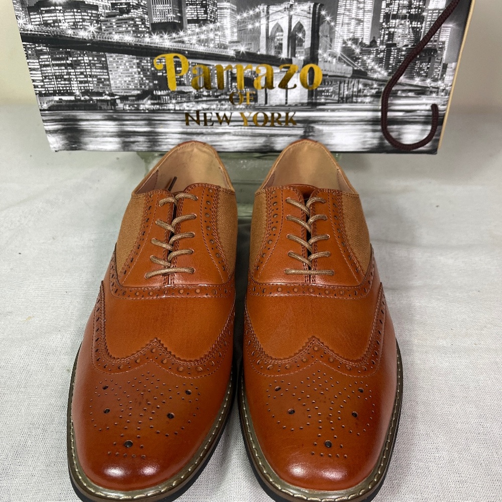 Parrazo Men’s Cognac Wingtips size 10.5